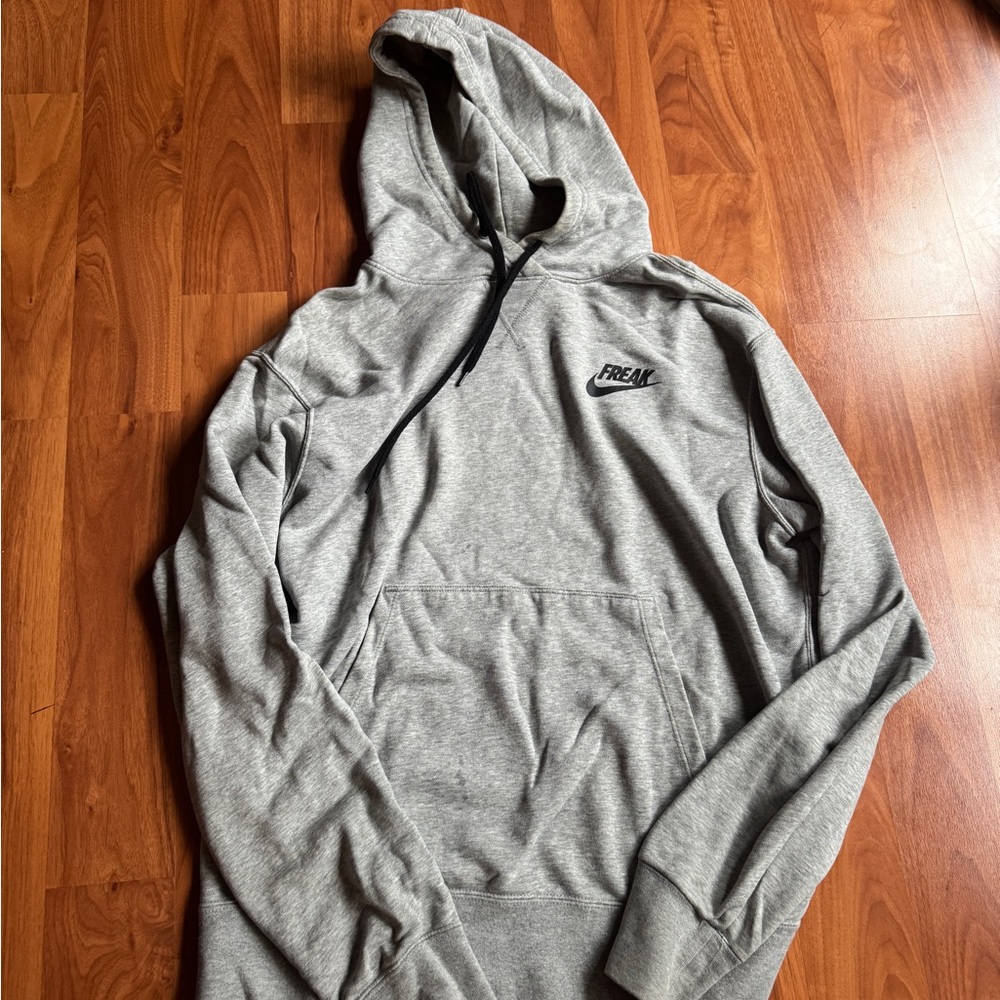 Nike Heather Gray Hoodie with Black Logo